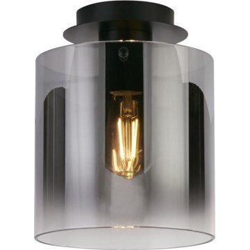 Searchlight - Plafonnier SWEDEN 1xE27/60W/230V Ø 22 cm noir/fumé