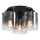 Searchlight - Plafonnier SWEDEN 3xE27/60W/230V diam. 39 cm noir/fumé