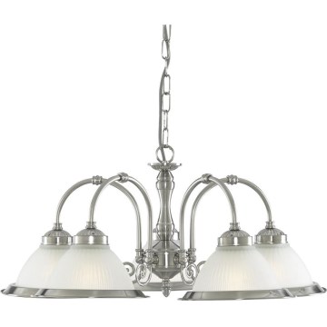Searchlight - Suspension chaîne AMERICAN DINER 5xE14/60W/230V chrome brillant