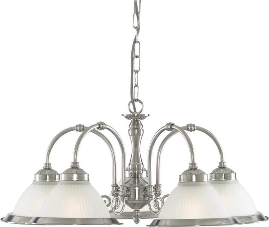 Searchlight - Suspension chaîne AMERICAN DINER 5xE14/60W/230V chrome brillant