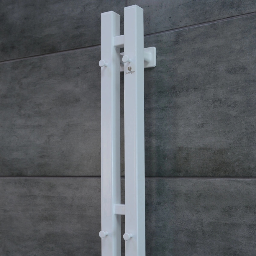 Sèche-serviette électrique avec thermostat SILOUETTE 106W 150x9cm blanc droit