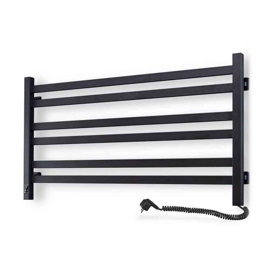 Sèche-serviettes de salle de bains AVANGARD en échelle avec thermostat 316W/230V 50,6 cm IP44 noir, version droite, profil carré