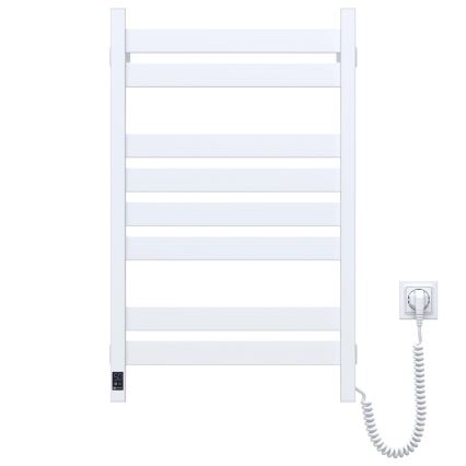 Sèche-serviettes pour salle de bains avec thermostat LARGO 432W/230V 80,6 cm IP44 blanc version droite profil rectangulaire