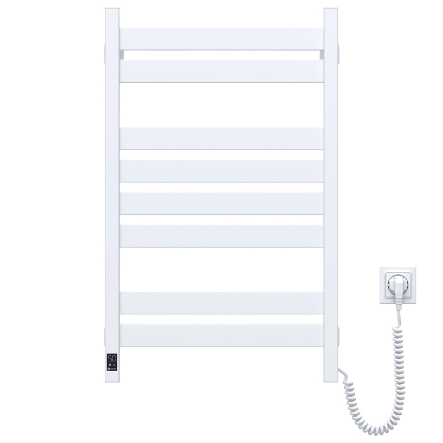 Sèche-serviettes pour salle de bains avec thermostat LARGO 432W/230V 80,6 cm IP44 blanc version droite profil rectangulaire