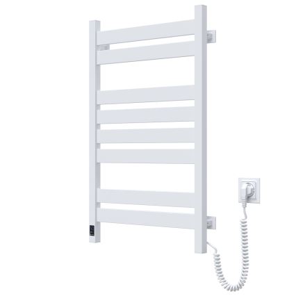 Sèche-serviettes pour salle de bains avec thermostat LARGO 432W/230V 80,6 cm IP44 blanc version droite profil rectangulaire