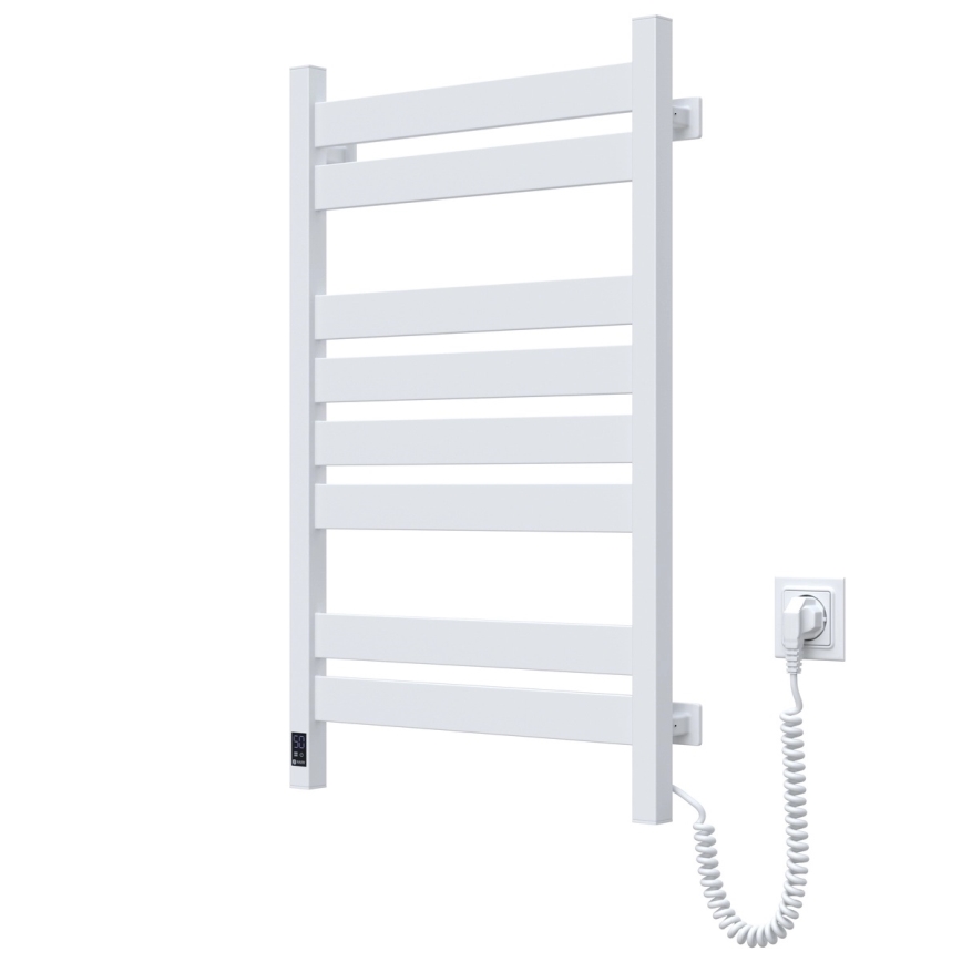 Sèche-serviettes pour salle de bains avec thermostat LARGO 432W/230V 80,6 cm IP44 blanc version droite profil rectangulaire