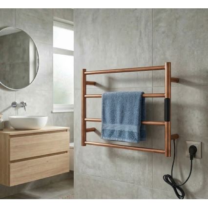 Sèche-serviettes électrique 56x37 63 W inox/cuivré