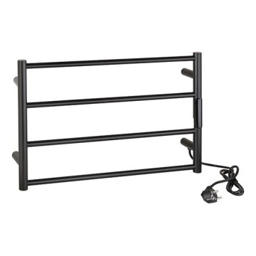 Sèche-serviettes électrique 56x37 63W inox/noir