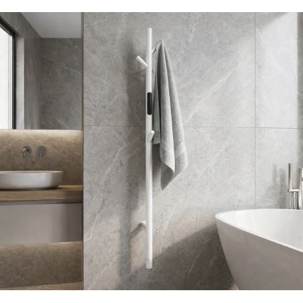 Sèche-serviettes électrique à barre 118 cm 30 W blanc