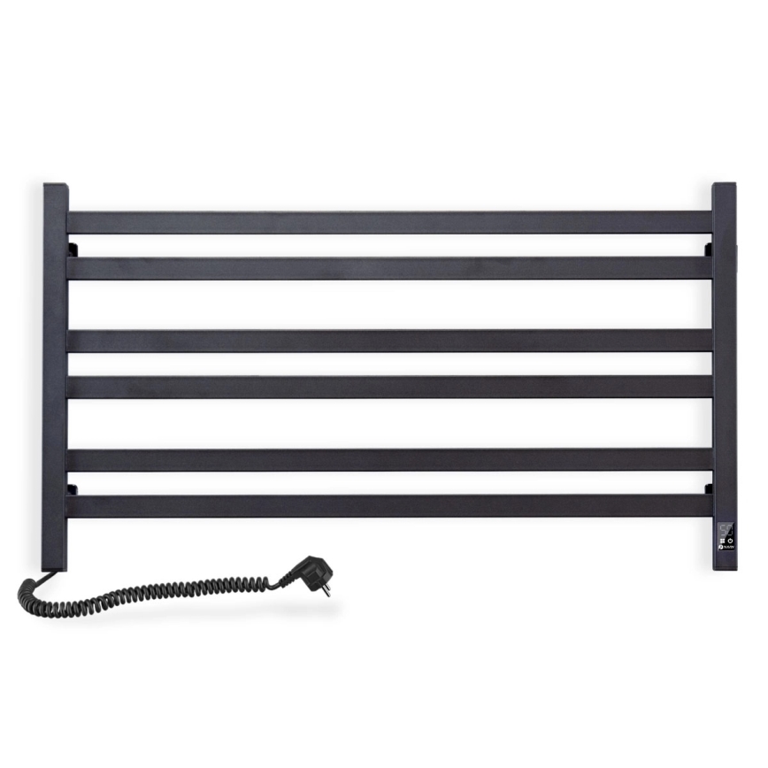 Sèche-serviettes électrique AVANGARD 181 W 50 x 90 cm avec thermostat — noir, côté gauche
