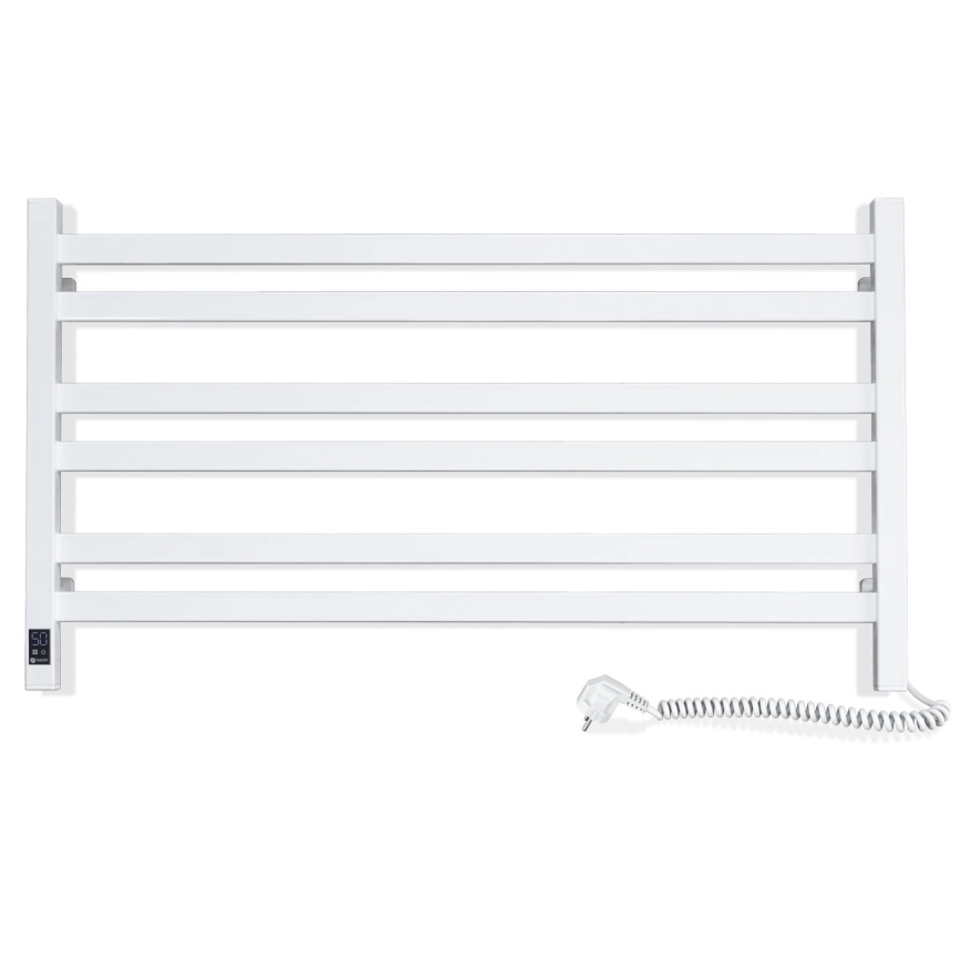 Sèche-serviettes électrique AVANGARD 181W 50x90 cm avec thermostat, blanc (côté droit)
