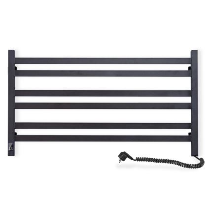 Sèche-serviettes électrique AVANGARD 181W 50x90 cm avec thermostat, noir, version droite