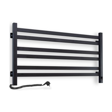 Sèche-serviettes électrique AVANGARD 181W 50x90 cm avec thermostat, noir, version gauche