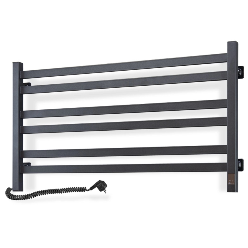 Sèche-serviettes électrique AVANGARD 181W 50x90 cm avec thermostat, noir, version gauche