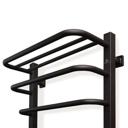 Sèche-serviettes électrique avec thermostat FORTIS 155 W 80 x 48 cm IP44, noir, version droite