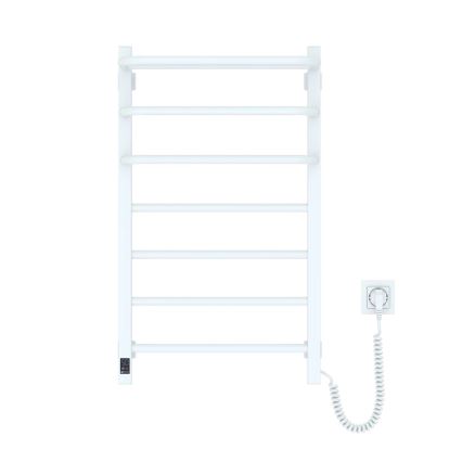 Sèche-serviettes électrique avec thermostat FORTIS 155W 80x48 cm blanc droit