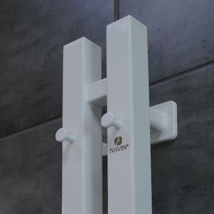 Sèche-serviettes électrique avec thermostat SILOUETTE 106W 150x9cm, blanc, côté droit