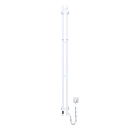 Sèche-serviettes électrique avec thermostat SILOUETTE 106W 150x9cm, blanc, côté droit