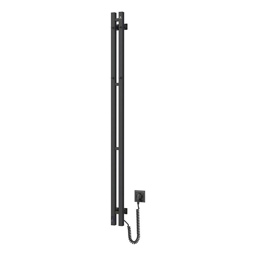 Sèche-serviettes électrique avec thermostat SILOUETTE 200W/230V 150,6cm IP44 noir, version droite
