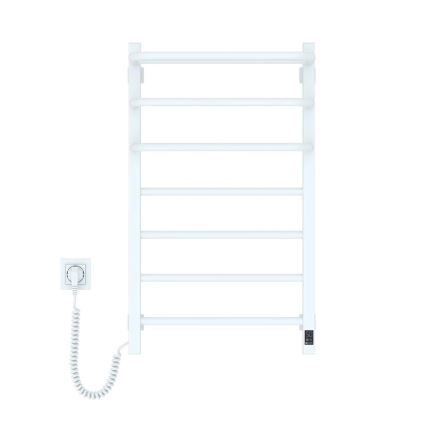 Sèche-serviettes électrique FORTIS 155 W avec thermostat, 80 x 48 cm, blanc, raccordement gauche