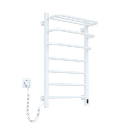 Sèche-serviettes électrique FORTIS 155 W avec thermostat, 80 x 48 cm, blanc, raccordement gauche