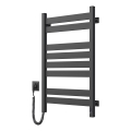 Sèche-serviettes électrique LARGO à thermostat 168 W, 80 x 50 cm, noir, version gauche