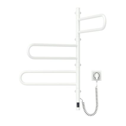 Sèche-serviettes électrique pivotant avec thermostat FOUETTE 100 W, 80 x 49 cm, blanc