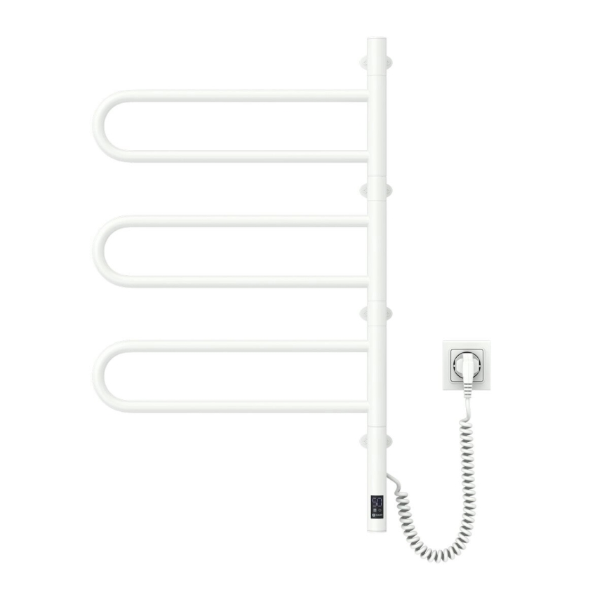 Sèche-serviettes électrique pivotant avec thermostat FOUETTE 100 W, 80 x 49 cm, blanc
