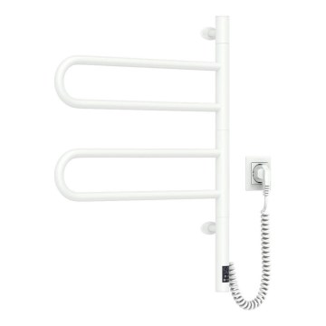 Sèche-serviettes électrique pivotant avec thermostat FOUETTE 60 W 65 x 49 cm blanc