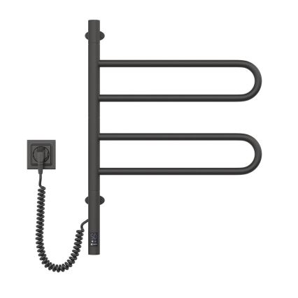 Sèche-serviettes électrique pivotant avec thermostat FOUETTE 60W 65x49 cm noir