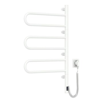Sèche-serviettes électrique pivotant avec thermostat intégré FOUETTE 120W 80x49 cm blanc
