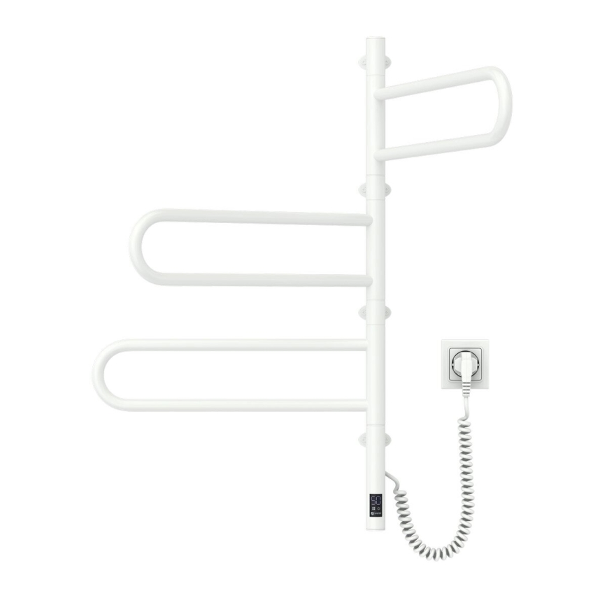 Sèche-serviettes électrique pivotant avec thermostat intégré FOUETTE 120W 80x49 cm blanc