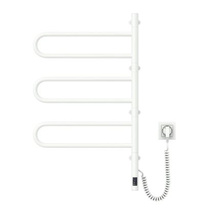 Sèche-serviettes électrique pivotant avec thermostat intégré FOUETTE 120W 80x49 cm blanc