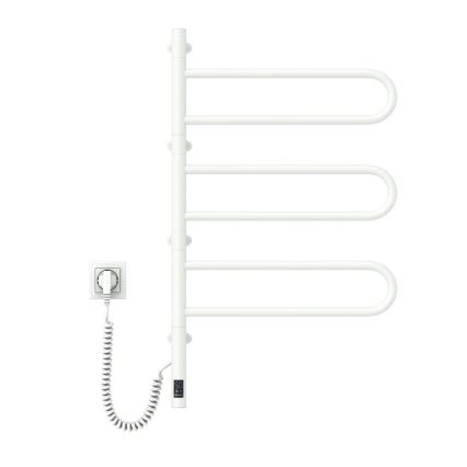 Sèche-serviettes électrique pivotant avec thermostat intégré FOUETTE 120W 80x49 cm blanc