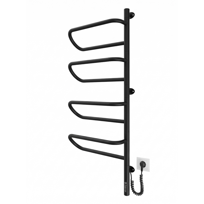 Sèche-serviettes électrique pivotant ELECTRA 120 W/230 V 100 x 44,5 cm inox/noir, version droite