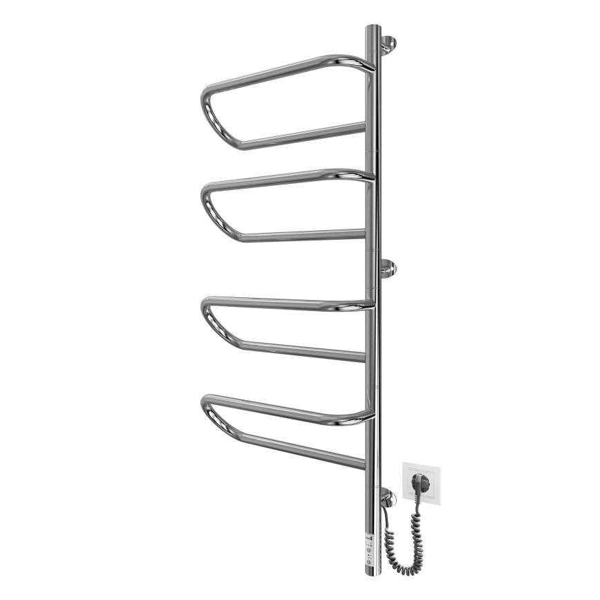 Sèche-serviettes électrique pivotant ELECTRA 120W/230V 100x44,5 cm inox/chrome, version droite