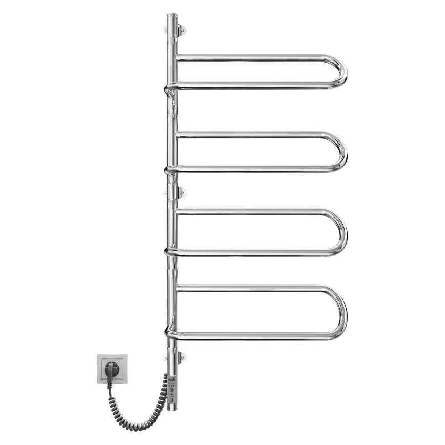 Sèche-serviettes électrique pivotant ELECTRA 120W/230V 102,5x47,5 cm inox/chrome version gauche