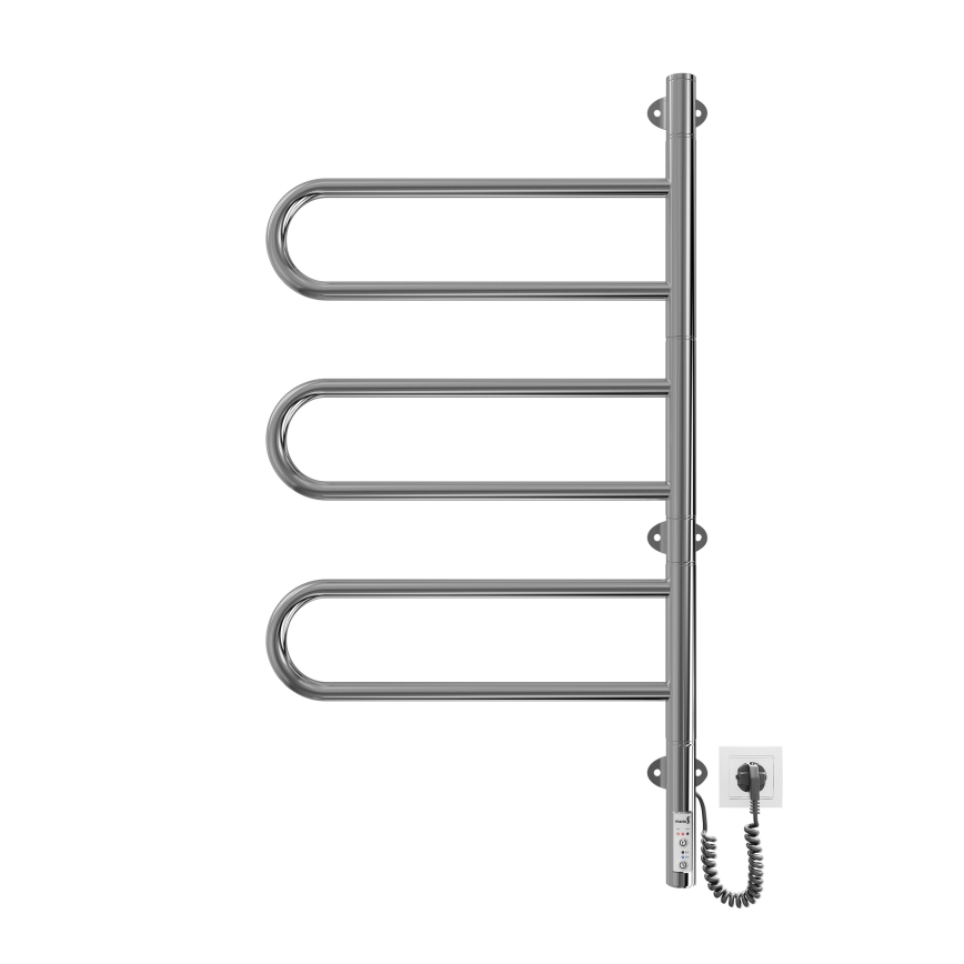 Sèche-serviettes électrique pivotant TRISTAR 80W/230V 80x44,5 cm IP44 inox/chrome poli