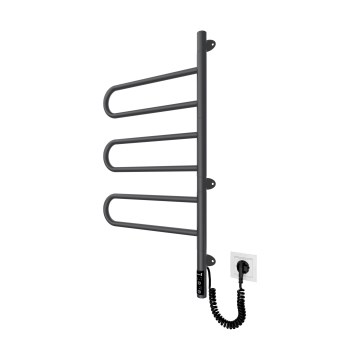 Sèche-serviettes électrique pivotant TRISTAR 80W/230V 82,5x44,5 cm IP44 inox/noir