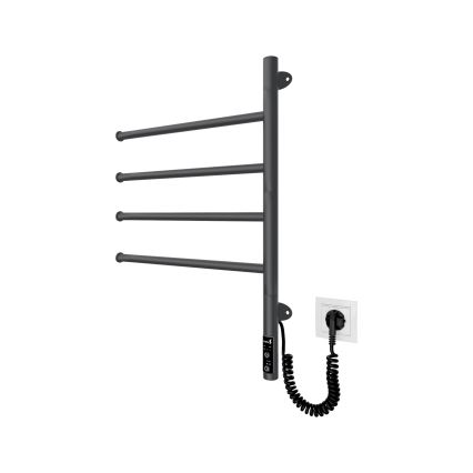 Sèche-serviettes électrique pivotant VEER 50W/230V 62,5x44,5 cm inox/noir
