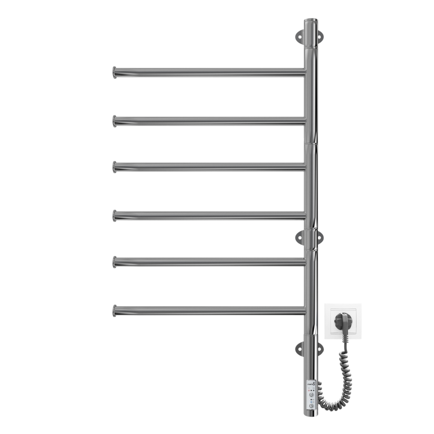 Sèche-serviettes électrique pivotant VEER 80W/230V 80 x 44,5 cm inox/chrome brillant