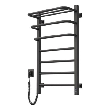 Sèche-serviettes électrique pour salle de bains avec thermostat FORTIS 350W/230V 80,6 cm IP44 noir, orientation gauche