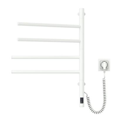 Sèche-serviettes électrique rotatif avec thermostat ARABESQUE, 60 W, 65 x 49 cm, blanc