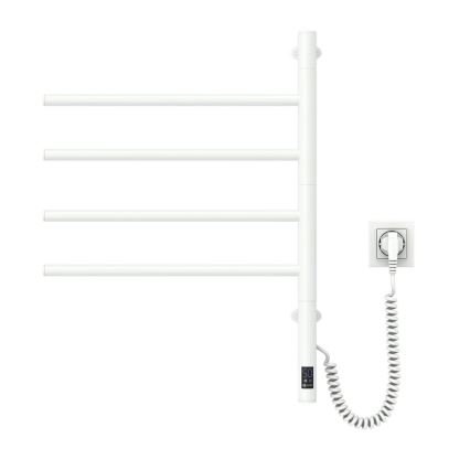 Sèche-serviettes électrique rotatif avec thermostat ARABESQUE, 60 W, 65 x 49 cm, blanc