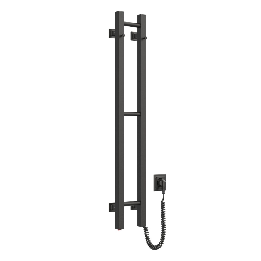 Sèche-serviettes électrique SILOUETTE 46W 100x16 cm, noir, orientation droite