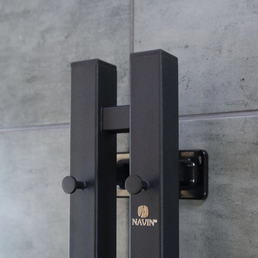 Sèche-serviettes électrique thermostatique SILOUETTE 106W 150x9 cm, noir, côté droit