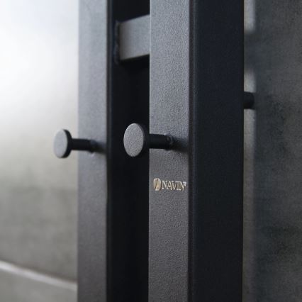 Sèche-serviettes électrique thermostatique SILOUETTE 106W 150x9 cm, noir, côté droit