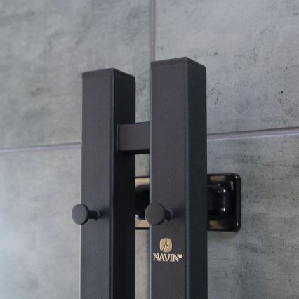 Sèche-serviettes électrique thermostatique SILOUETTE 70W 120x9 cm — noir, version droite