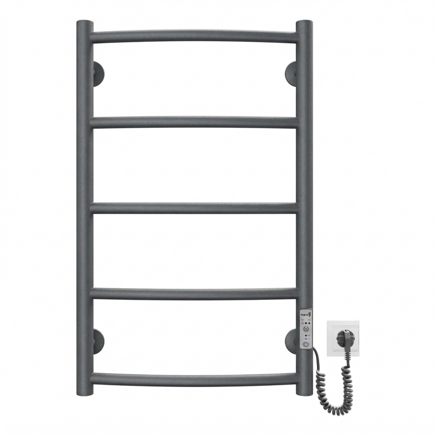 Sèche-serviettes en échelle pour salle de bains CLASSIC 65W/230V 66x42 cm inox/anthracite droite