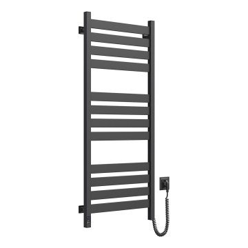 Sèche-serviettes LARGO pour salle de bains avec thermostat 541W/230V, 120,6 cm, IP44, noir, version droite, profil carré
